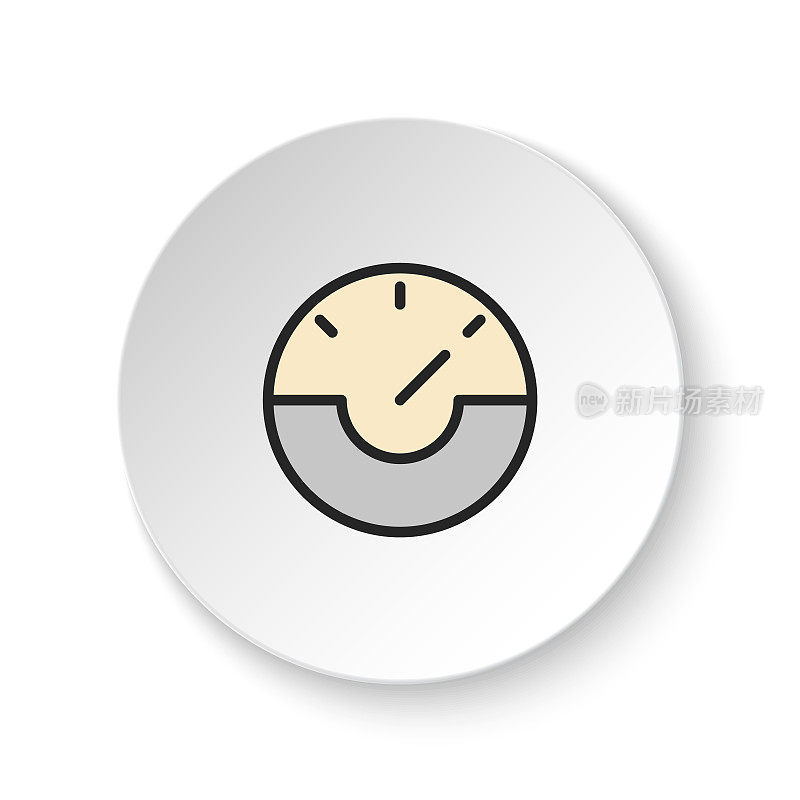 圆形按钮为网络图标，dash, gauge, speed。按钮横幅圆形，徽章界面应用说明